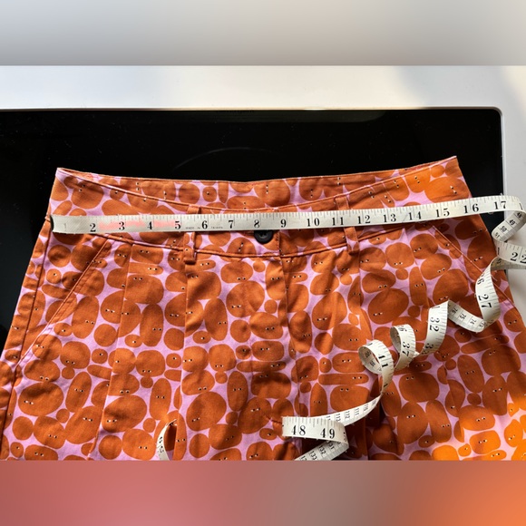 NOOWORKS retired print PEBBLE PEOPLE. Wide leg pants TROUSERS cotton LARGE USA - Picture 7 of 8